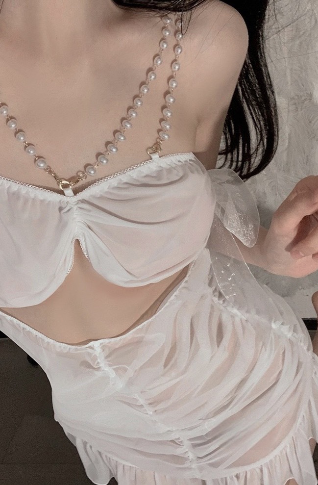 Váy Ngủ Dây Ngọc Trai Cúp Ngực