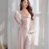 Váy Ngủ Trơn Xẻ Tà Nữ Tính