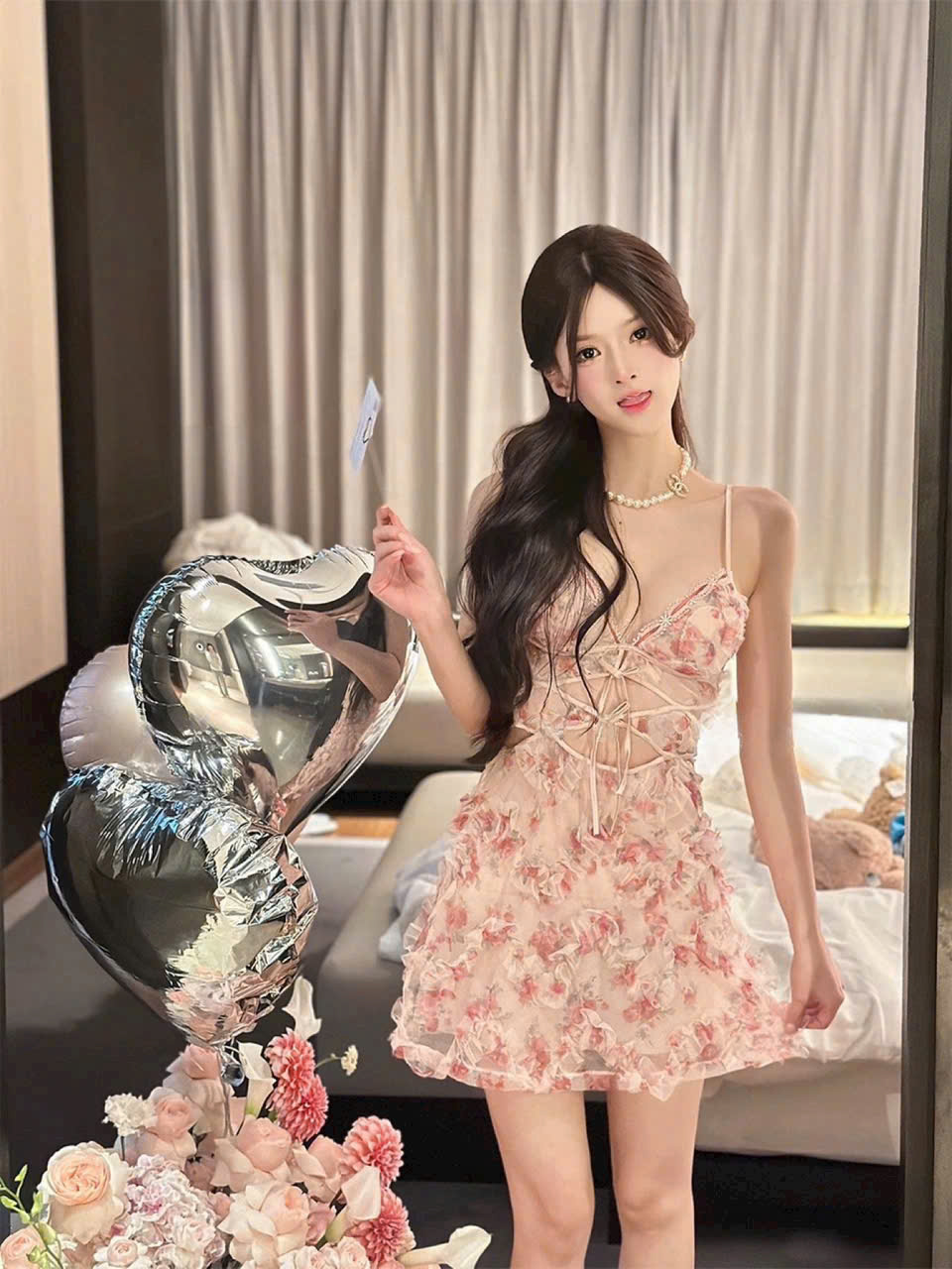 Váy Ngủ Nữ Ren Hoa Xinh Xắn