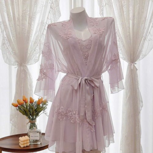 Áo Choàng Ngủ Nữ Ren Quý Phái