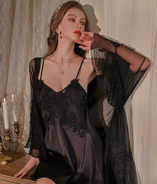 Set Váy Ngủ Suông Đơn Giản Gợi Cảm