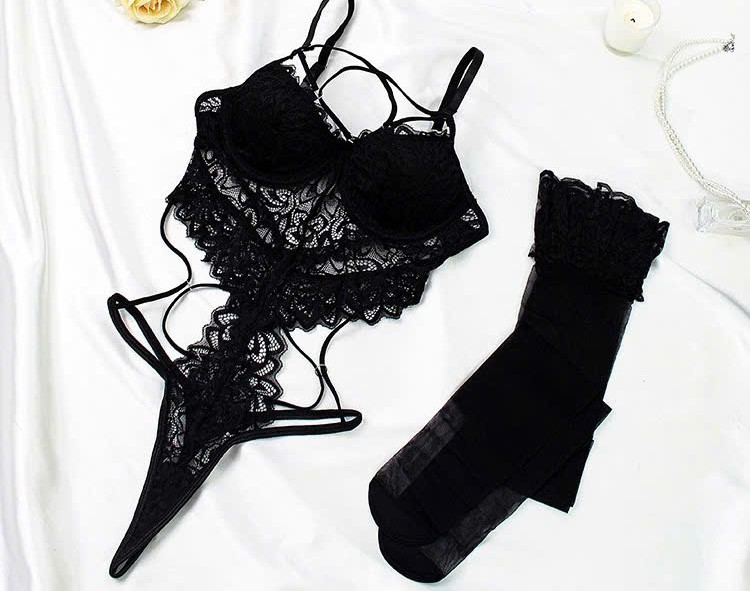 Bộ Bodysuit Ren Đan Dây Sexy