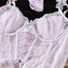 Bộ Bra Corset Ren Nữ Tính