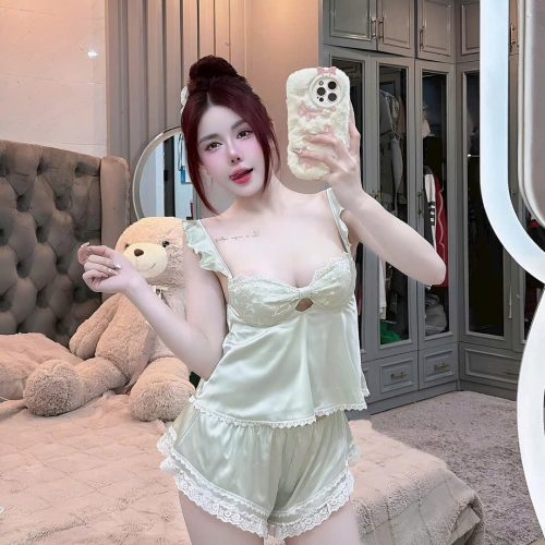 Bộ Đồ Ngủ Lụa Dây Nơ