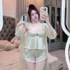 Bộ Đồ Ngủ Lụa Dây Nơ