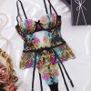 Bộ Bodysuit Hoa Văn