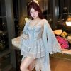 Váy Ngủ Ren Phối Lụa Nữ Tính