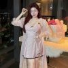 Váy Ngủ Satin Chấm Bi