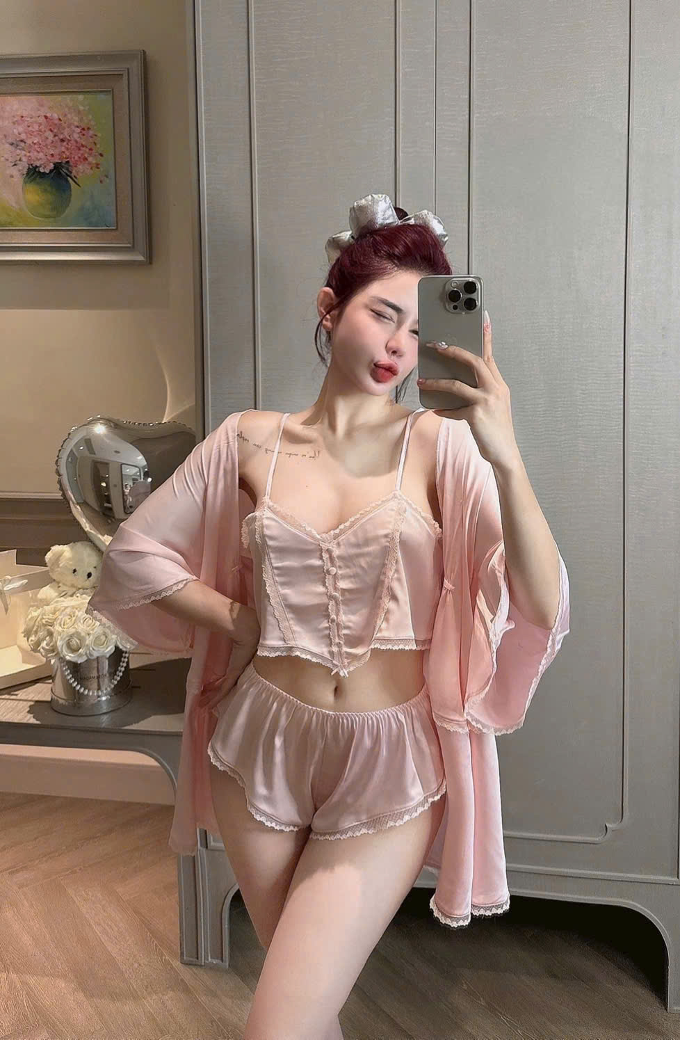 Bộ Đồ Ngủ Nữ Lụa Quyến Rũ