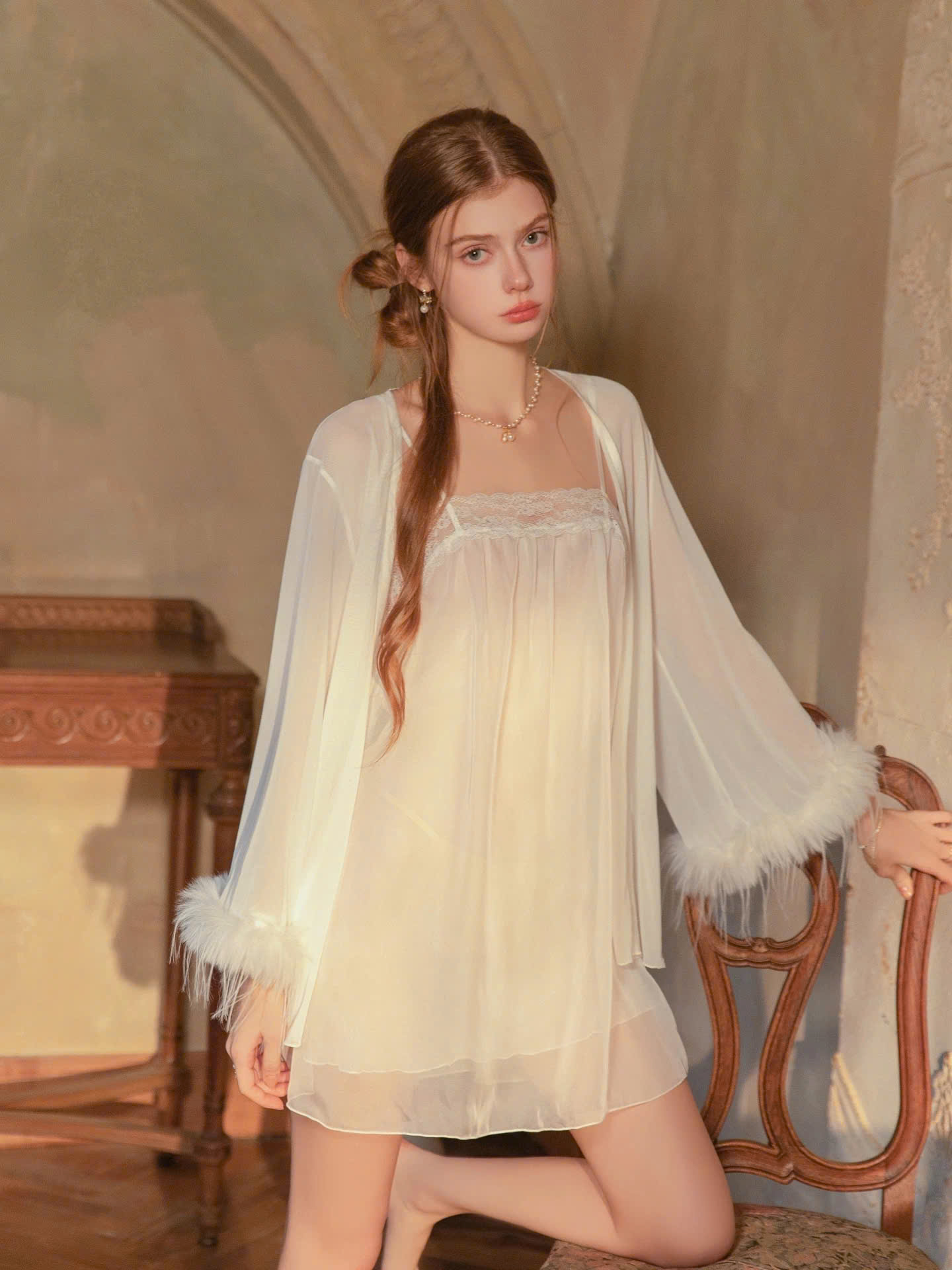 Set Váy Ngủ Ren Suông Sexy