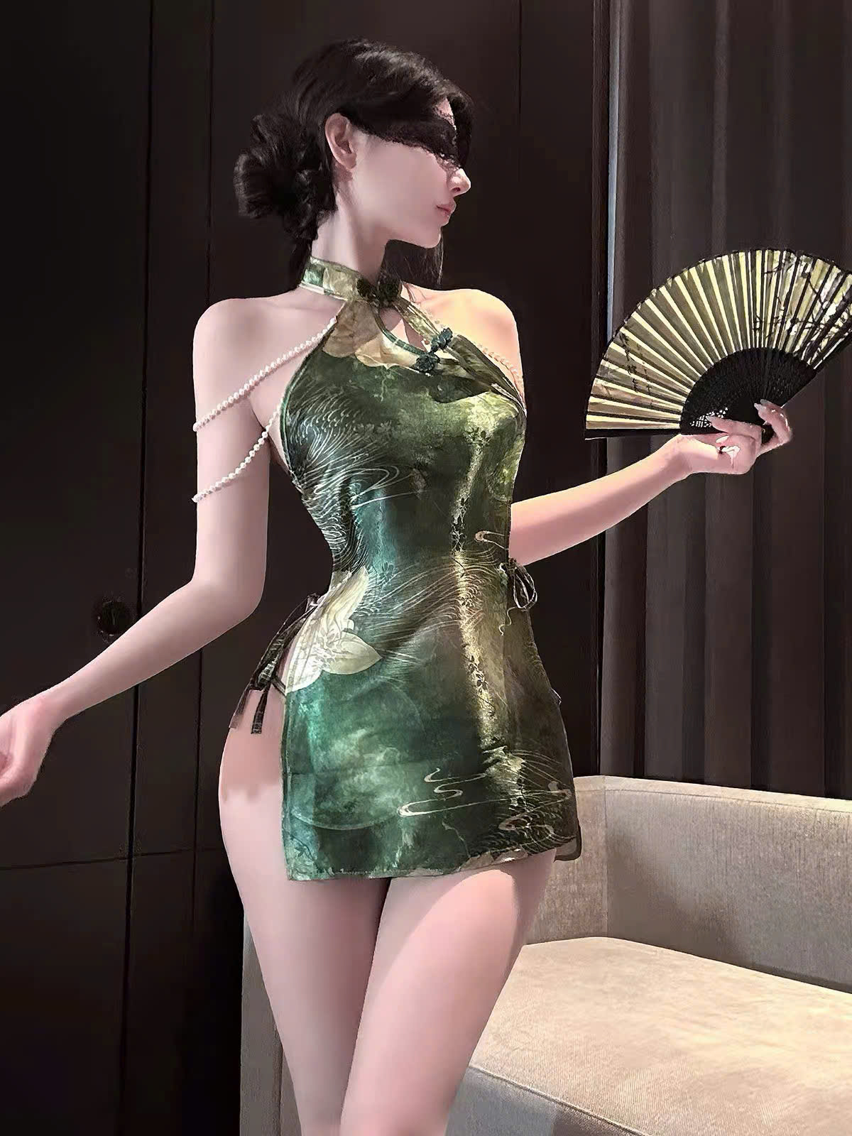 Váy Ngủ Copslay Sườn Xám Quyến Rũ