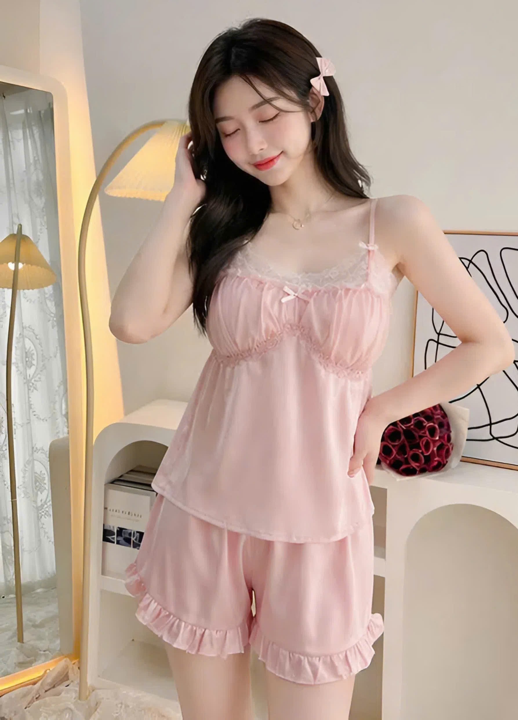 Bộ Đồ Ngủ Hai Dây Xinh Xắn