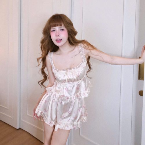 Bộ Đồ Ngủ Nơ Đáng Yêu