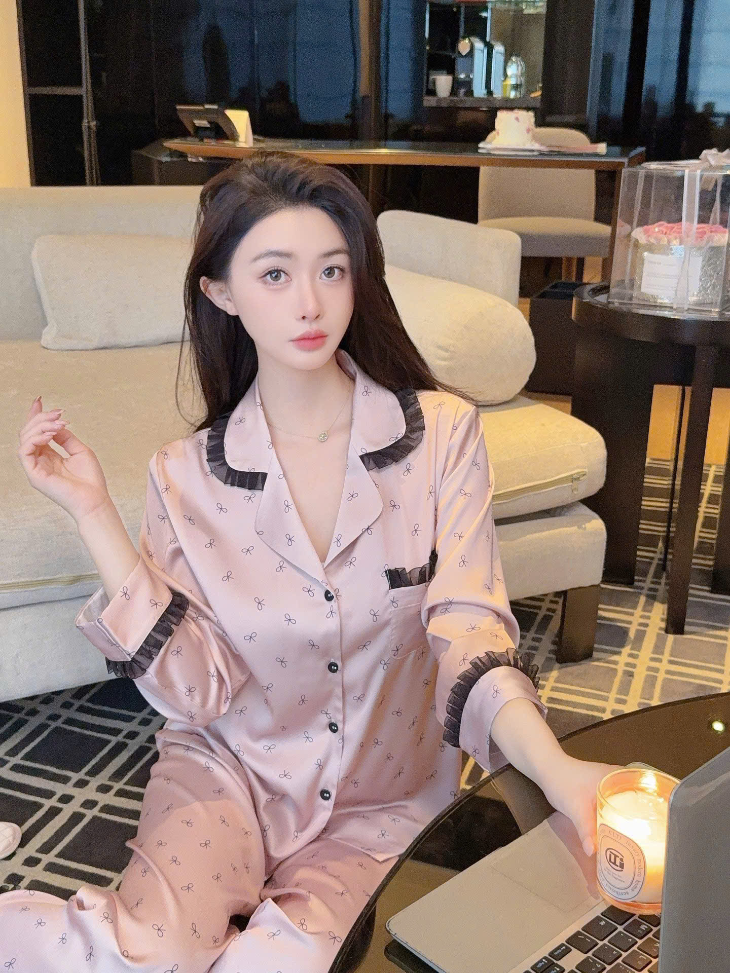 Bộ Pijama Nơ Ngọt Ngào