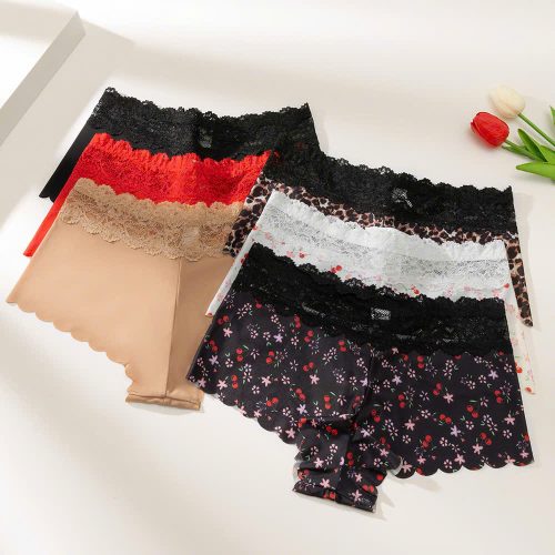 Quần Lót Thun Phối Viền Ren