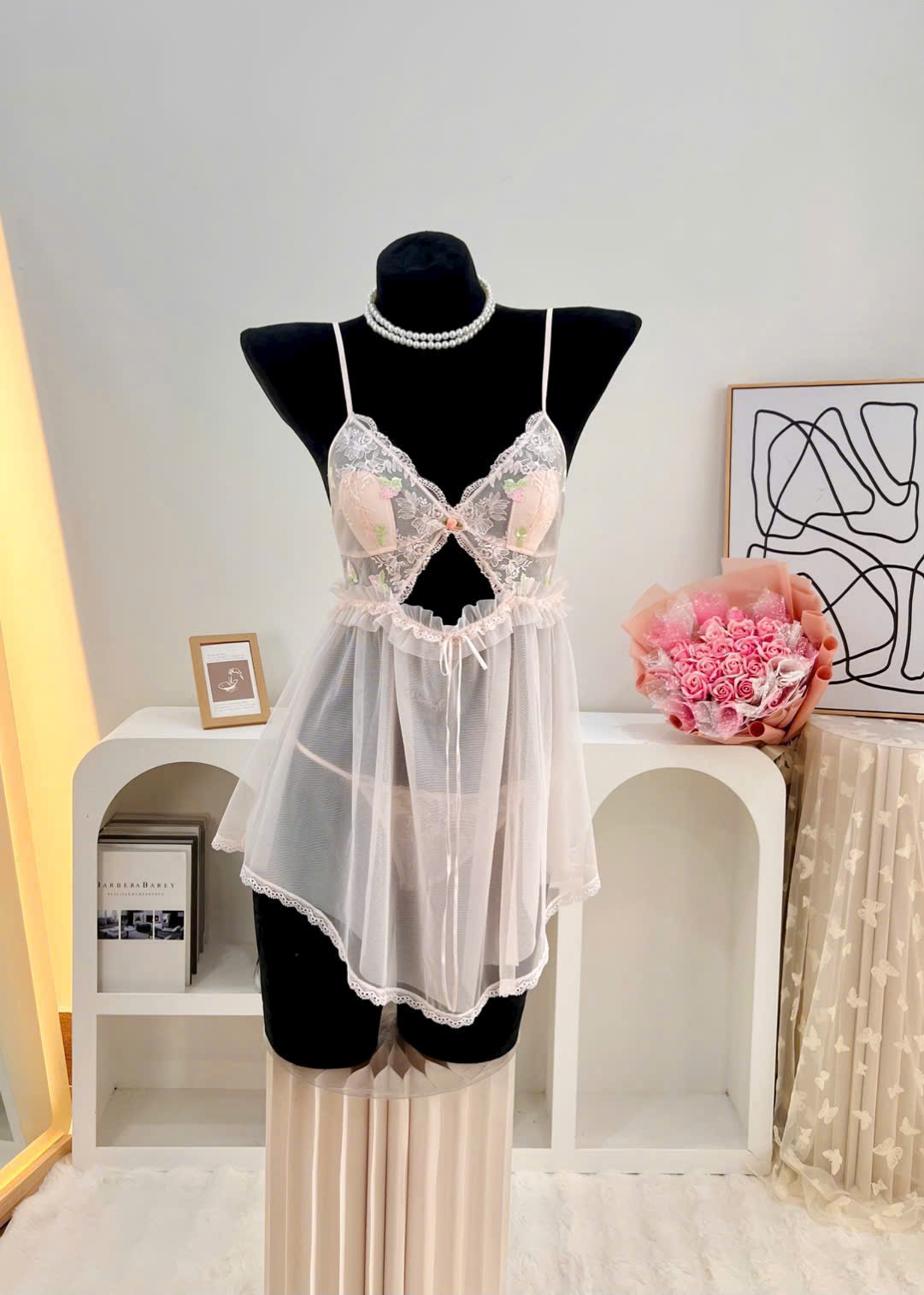 Váy Ngủ Ren Hai Dây Sexy