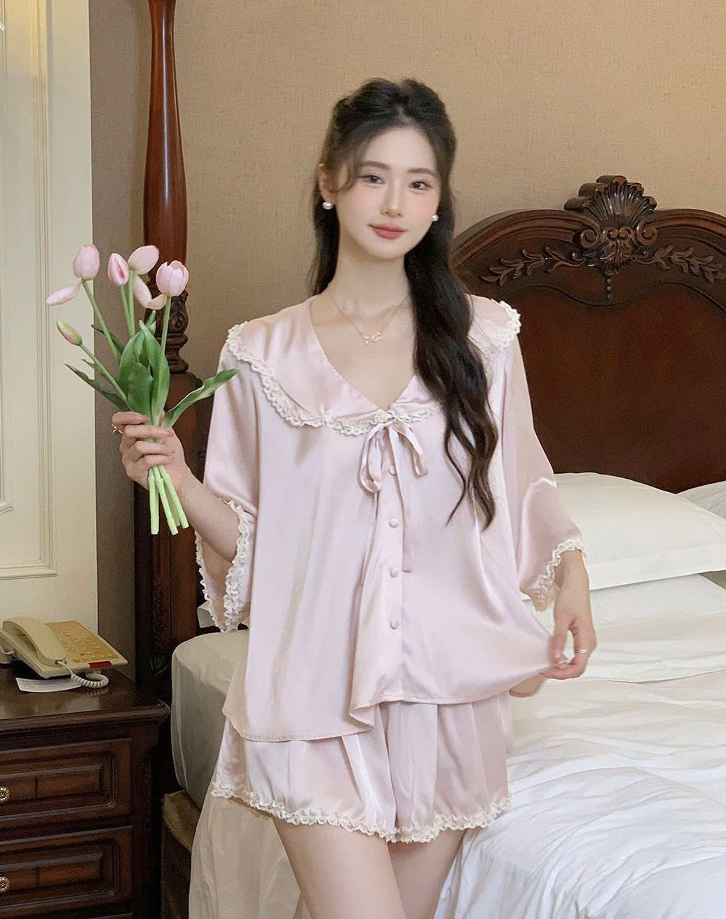 Đồ Ngủ Pijama Lụa Nữ Tính