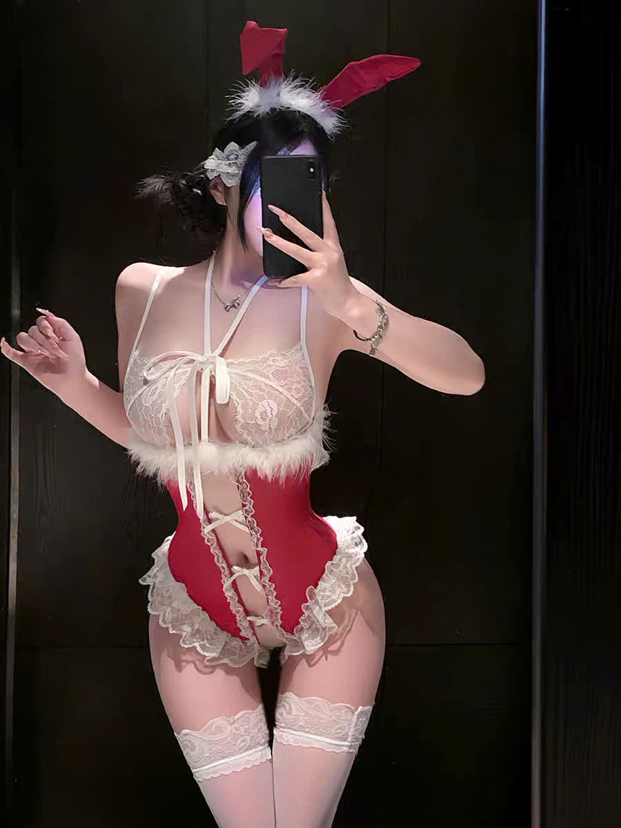 Bộ Bodysuit Cosplay Thỏ Cột Nơ