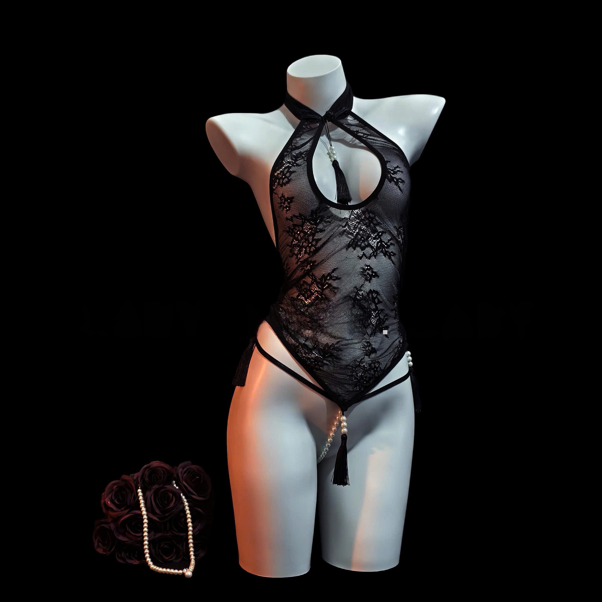 Bộ Bodysuit Cosplay Yếm Ren