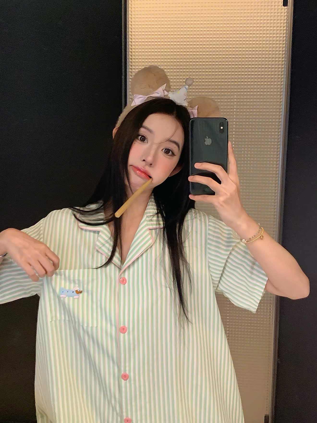 Bộ Pyjama Nữ Sọc Đáng Yêu