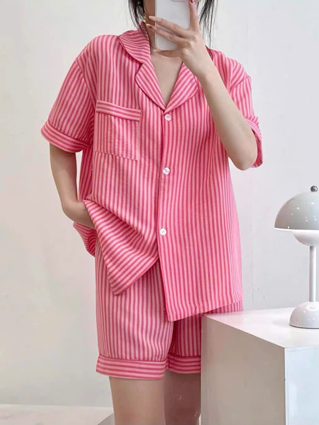 Bộ Pyjama Nữ Sọc Dễ Thương