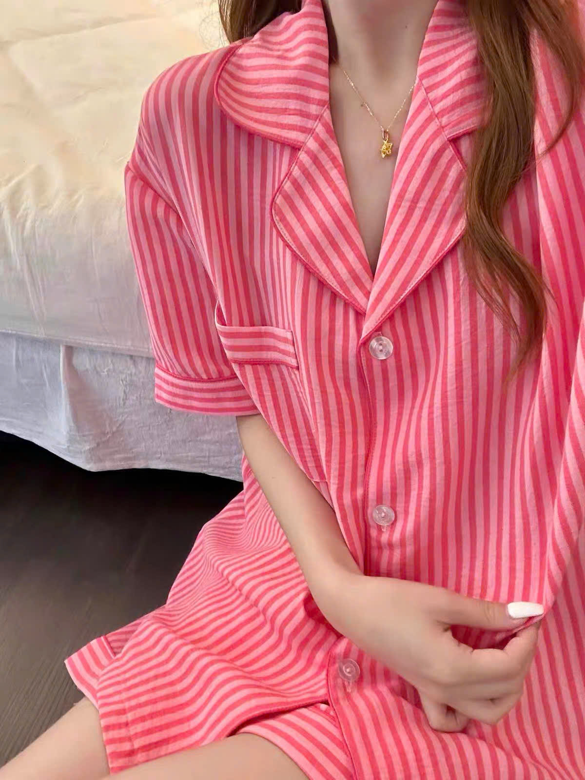 Bộ Pyjama Nữ Sọc Dễ Thương