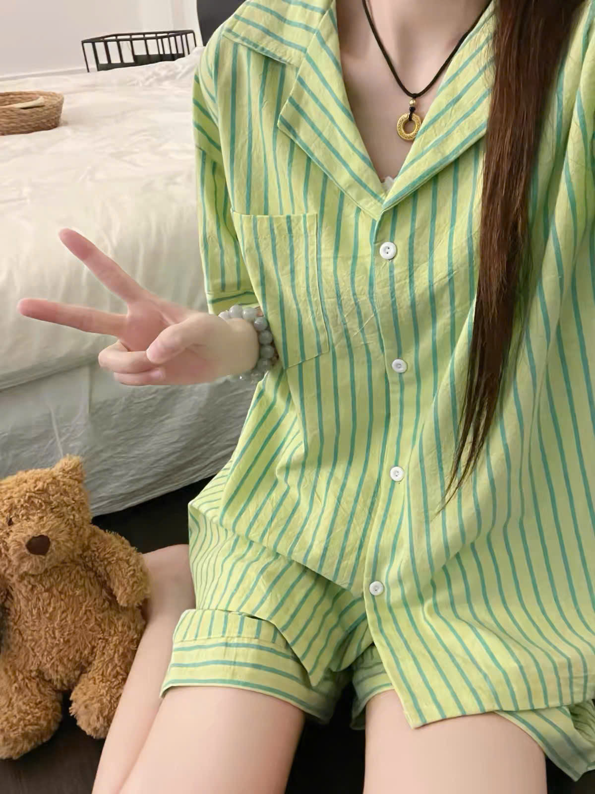 Bộ Pyjama Sọc Thoải Mái