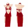 Set Váy Ngủ Sườn Xám Xẻ Tà