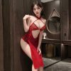 Set Váy Ngủ Sườn Xám Xẻ Tà