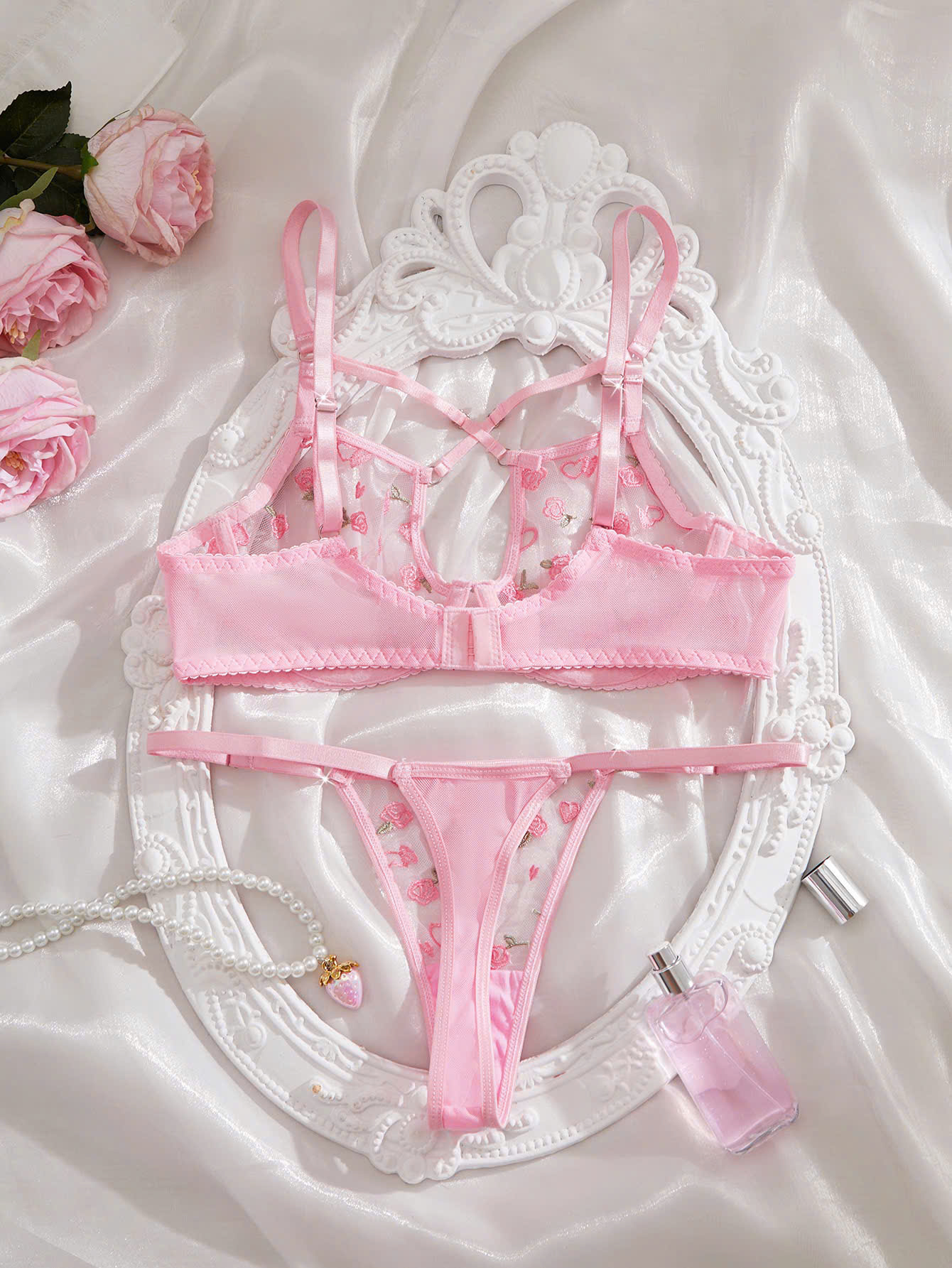 Bộ Bra Hoa Hồng Gợi Cảm
