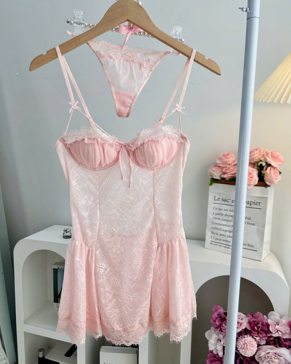 Váy Ngủ Ren Nữ Hai Dây Sexy