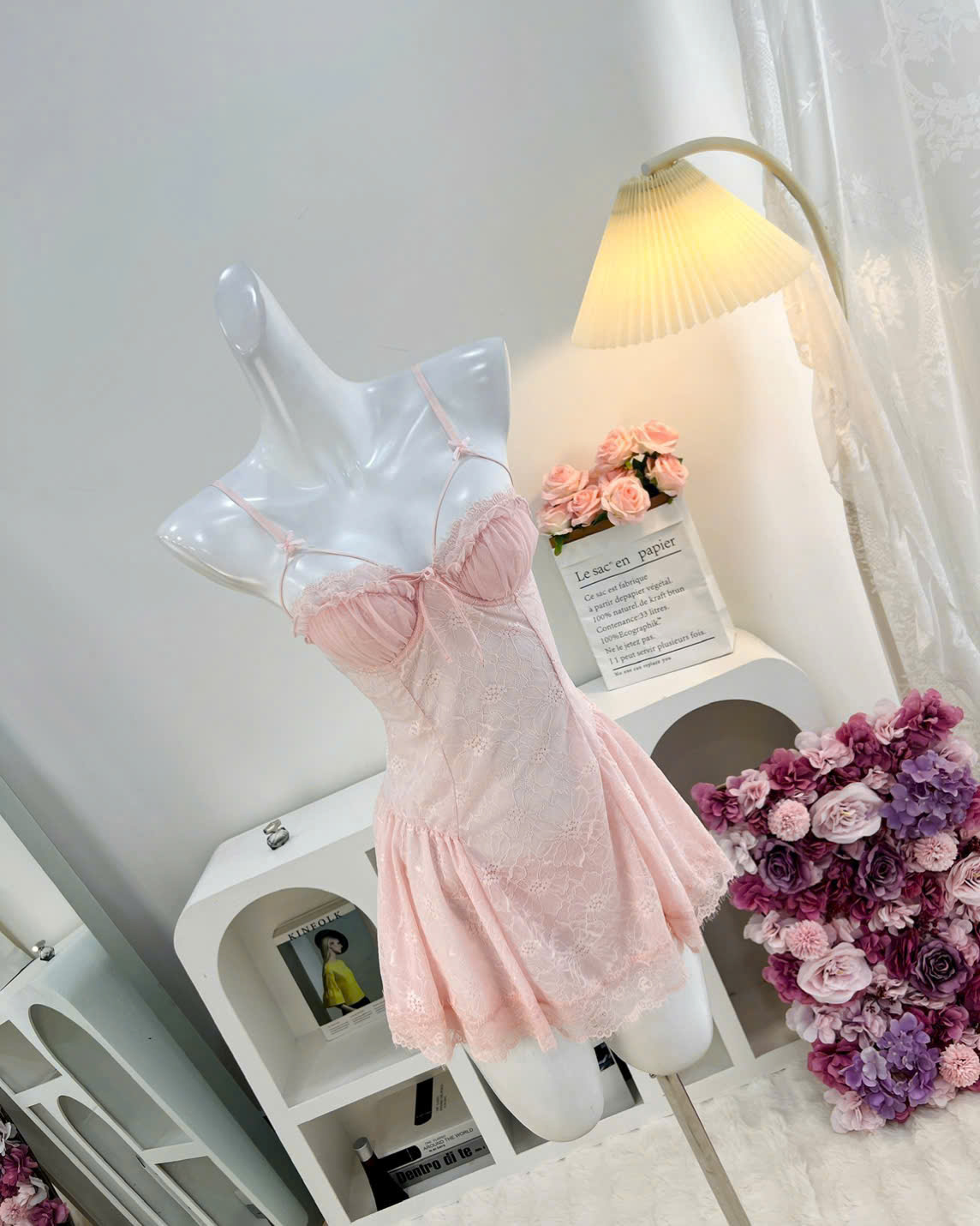 Váy Ngủ Ren Nữ Hai Dây Sexy
