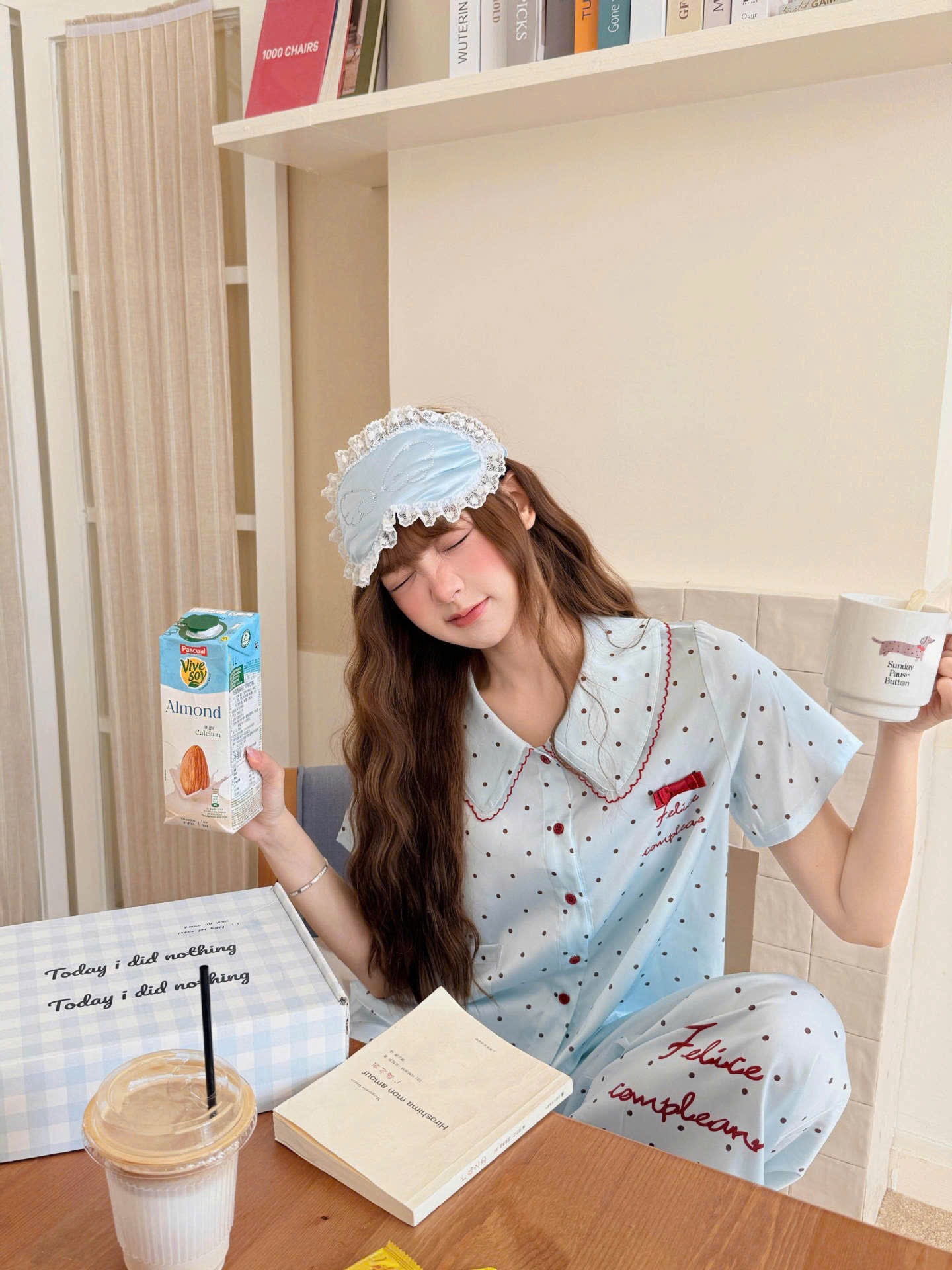 Bộ Pijama Lụa Chấm Bi