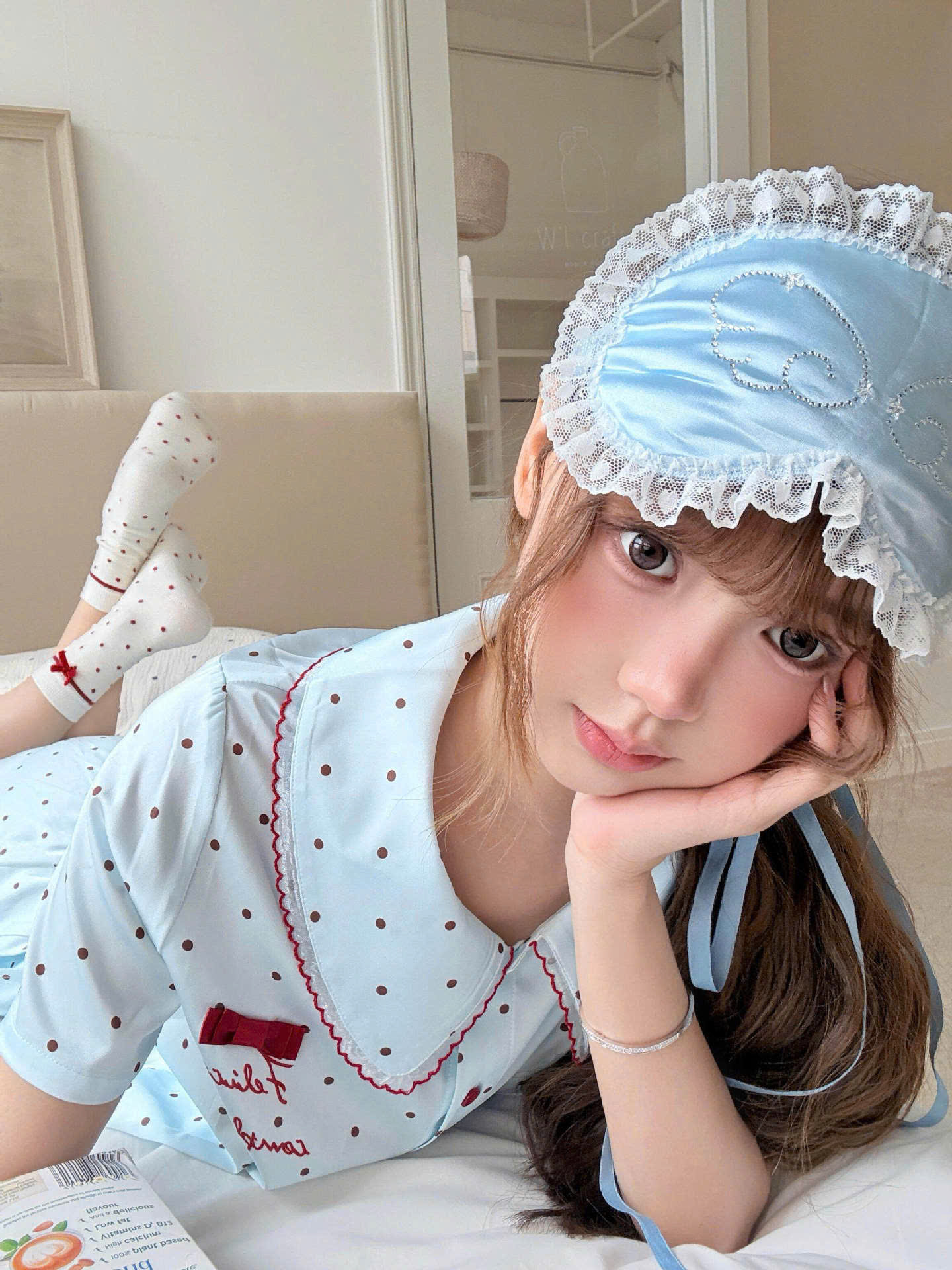 Bộ Pijama Lụa Chấm Bi