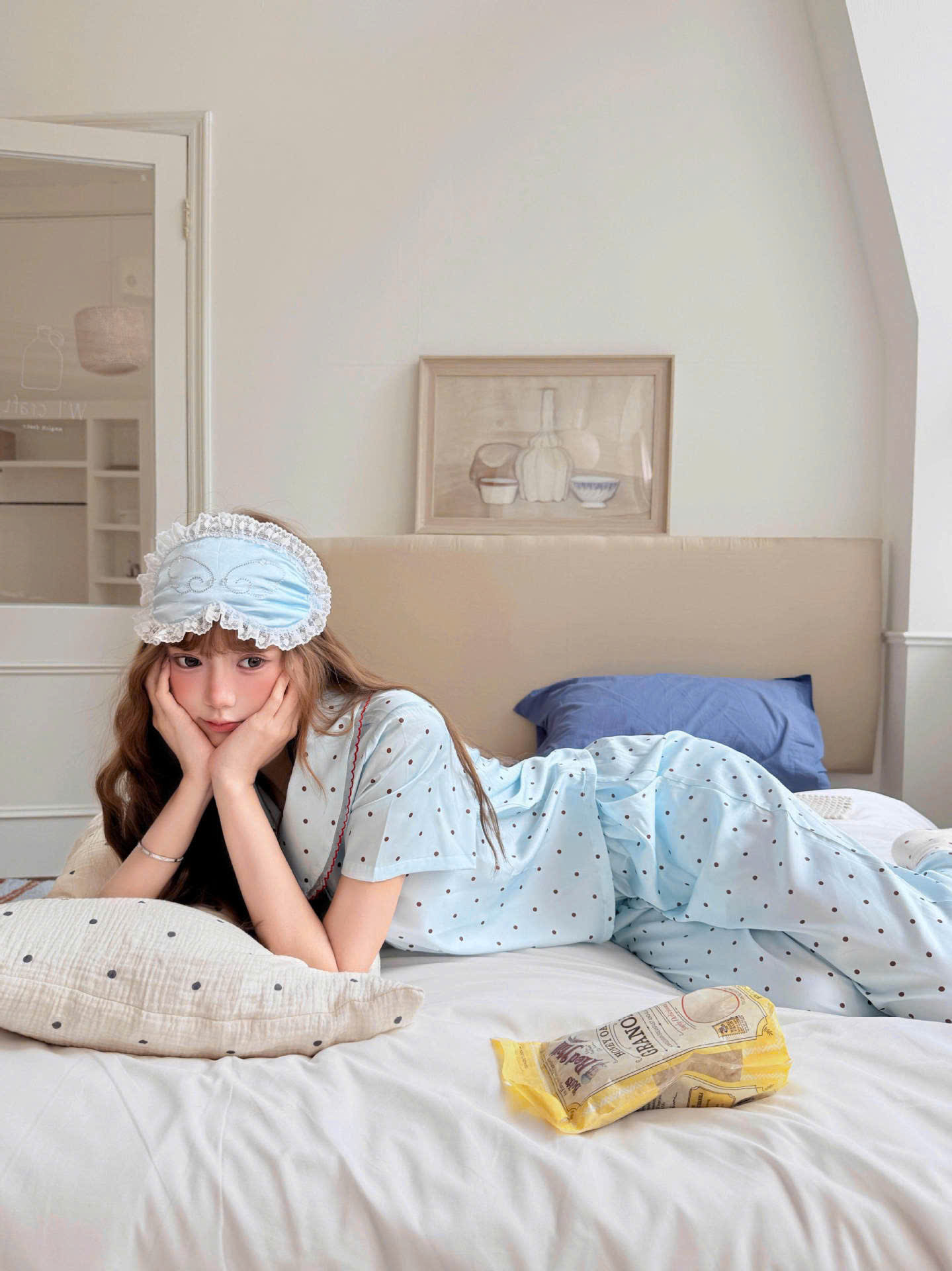 Bộ Pijama Lụa Chấm Bi
