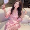 Bộ Pyjama Nơ Sọc Hồng