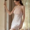 Váy Ngủ Hai Dây Đính Nơ