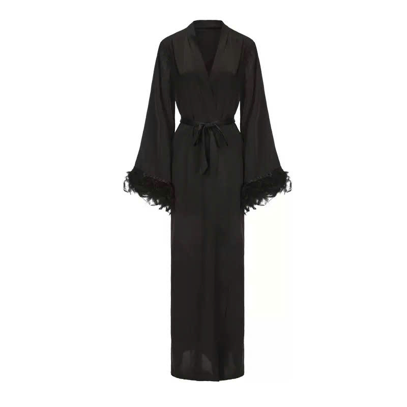 Áo Choàng Ngủ Lụa Dáng Maxi