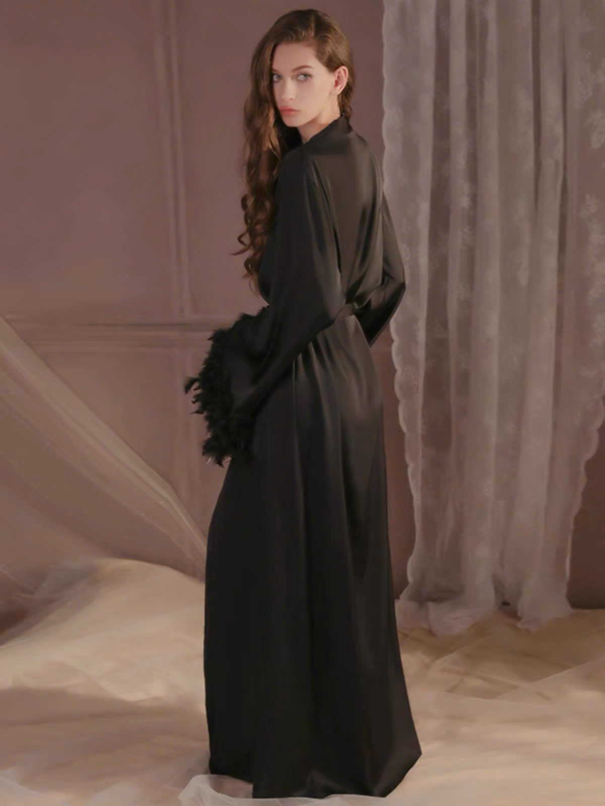 Áo Choàng Ngủ Lụa Dáng Maxi