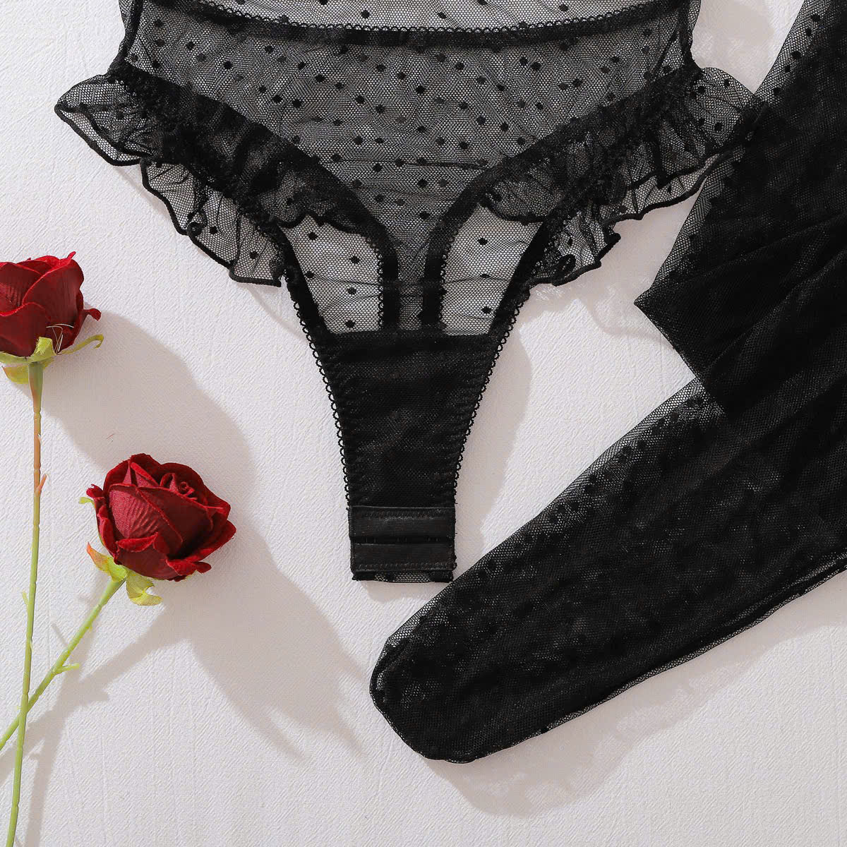 Bộ Bodysuit Chấm Bi Sexy