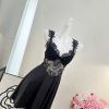Đầm Ngủ Lụa Dây Nơ Phối Ren