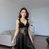 Đầm Ngủ Lụa Dây Nơ Phối Ren